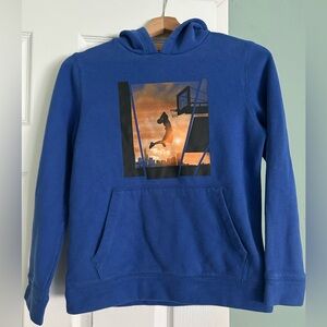 tek gear Royal Blue Hoodie with Sunset Basketball Graphic